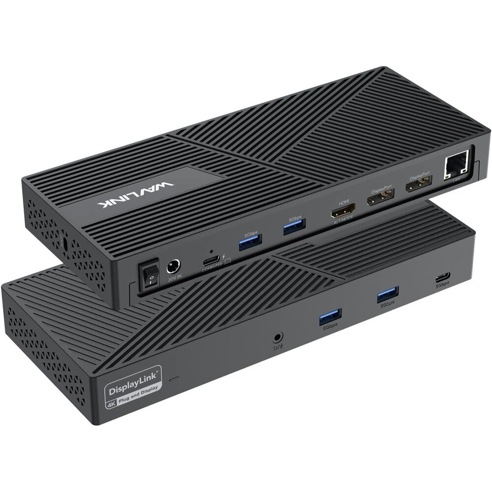 WAVLINK USB C Docking Station 3 Monitors, 12-in-1 DisplayLink Docking Station wi